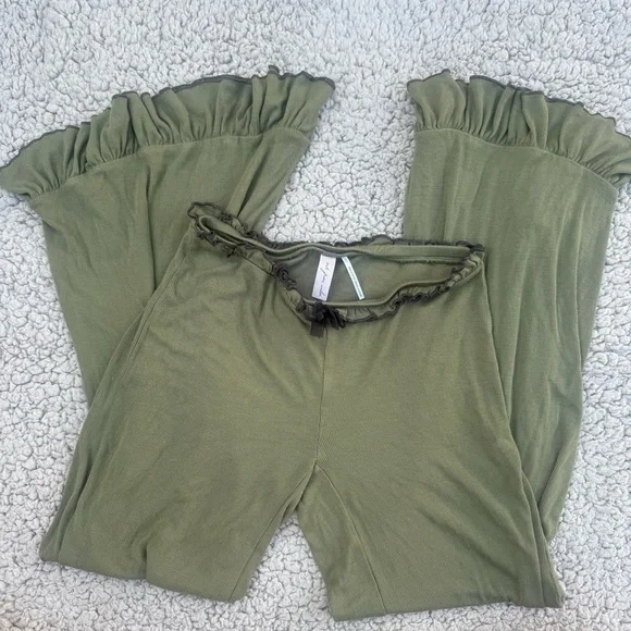 Urban Outfitters Olive Wide Leg pajama Pants - Picture 2 of 6